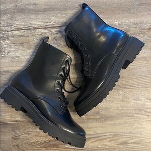 NWOT A NEW DAY Black Combat Boots 9